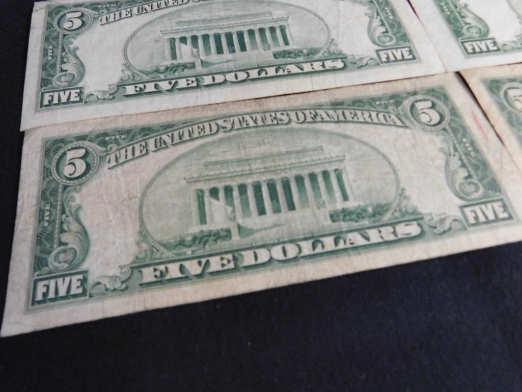 4 US 5$ Silver Certificates - 1953 - 10