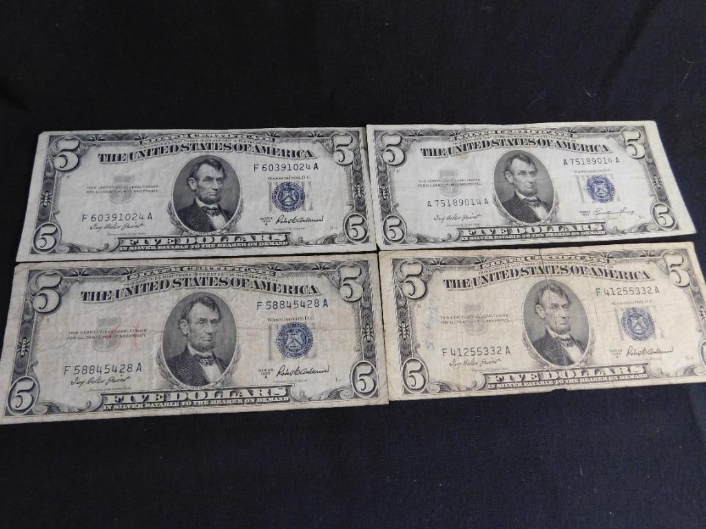 4 US 5$ Silver Certificates - 1953 - 11