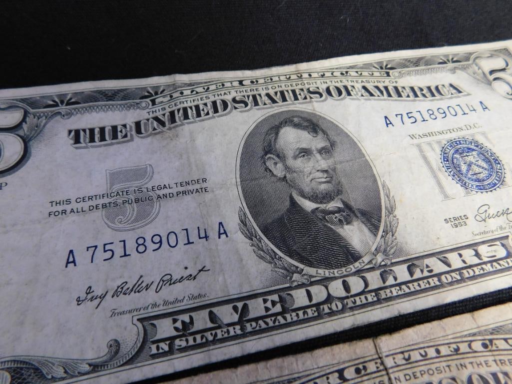 4 US 5$ Silver Certificates - 1953 - 3