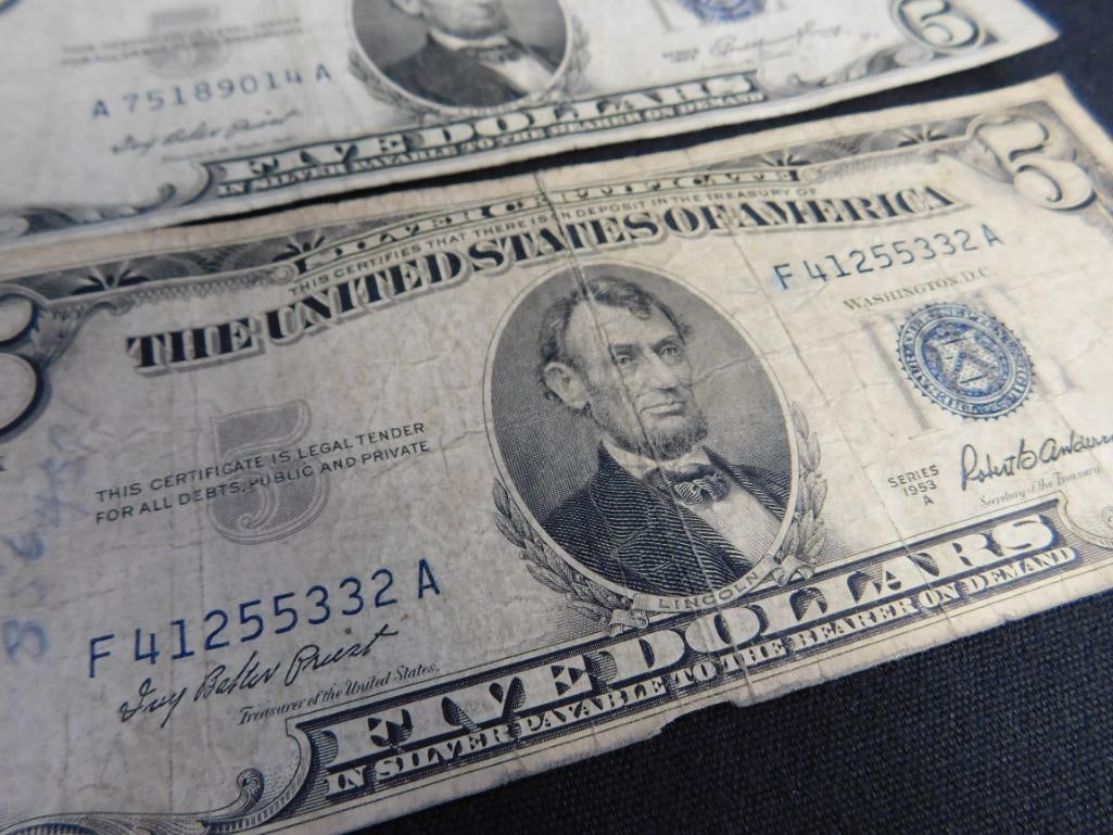 4 US 5$ Silver Certificates - 1953 - 5
