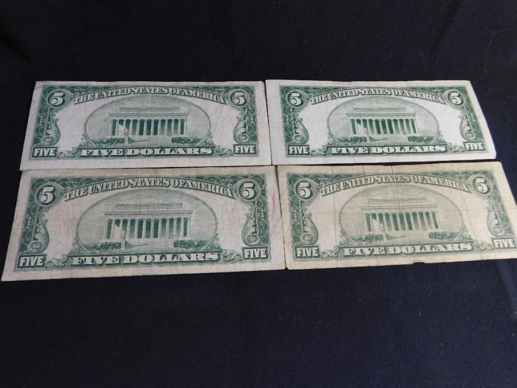 4 US 5$ Silver Certificates - 1953 - 6