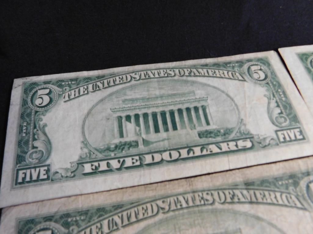 4 US 5$ Silver Certificates - 1953 - 7