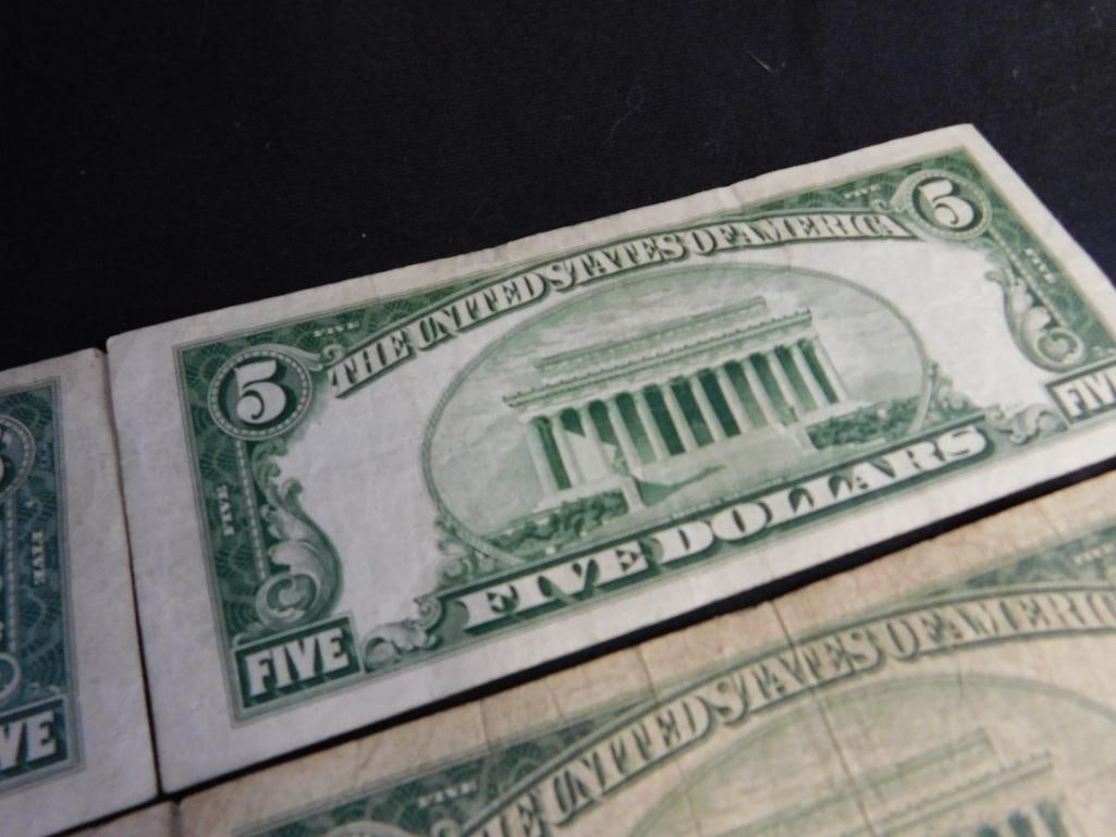 4 US 5$ Silver Certificates - 1953 - 8