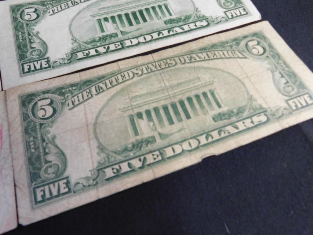 4 US 5$ Silver Certificates - 1953 - 9