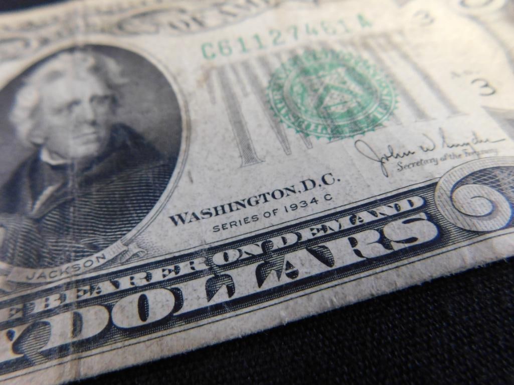 1934 20$ US Bank Note - 2