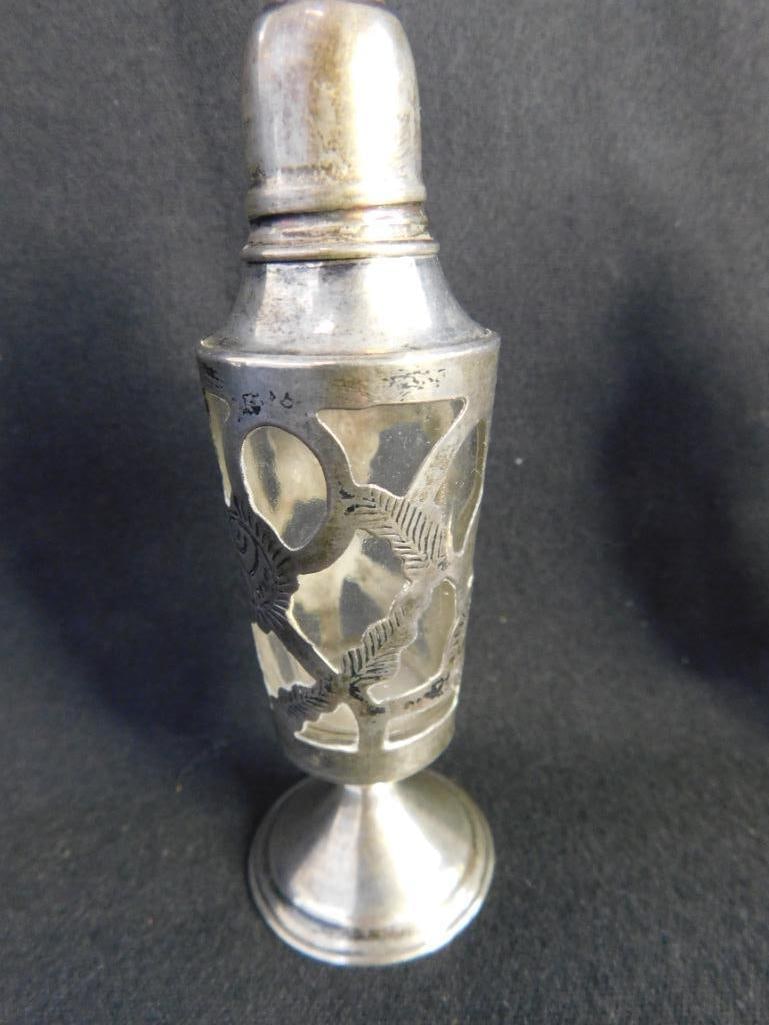 Sterling Silver - Salt and Pepper Shakers with Silver Overlay - 70.7 Grams TW - 2