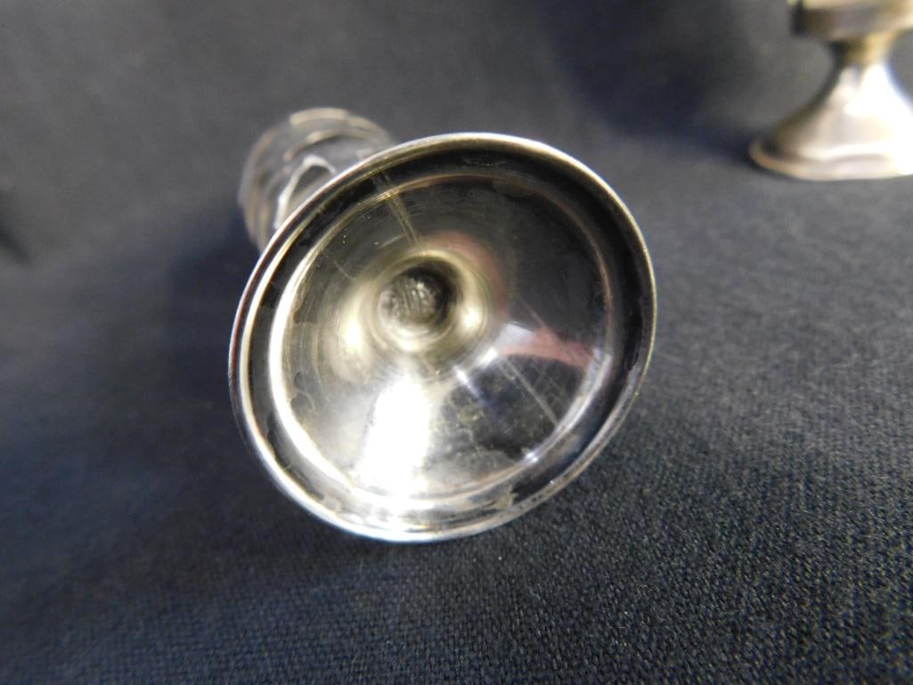 Sterling Silver - Salt and Pepper Shakers with Silver Overlay - 70.7 Grams TW - 9