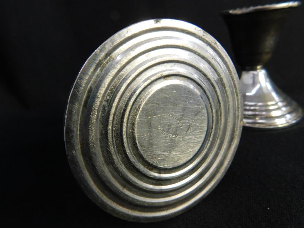 Sterling Silver - Pair of 2.75" Tall Weighted Candle Stick Holders - 6
