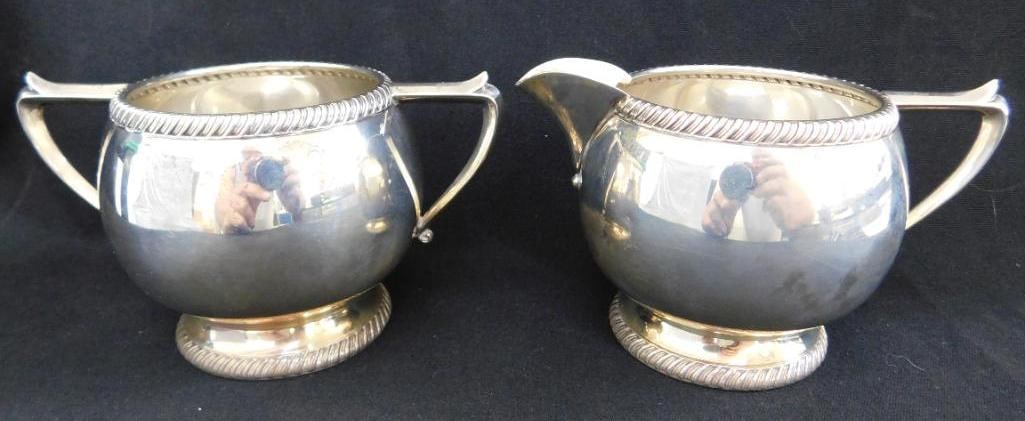 Sterling Silver - Fisher Solid Creamer and Sugar - Monogrammed - 213.1 Grams: See Photos For Condition and Details