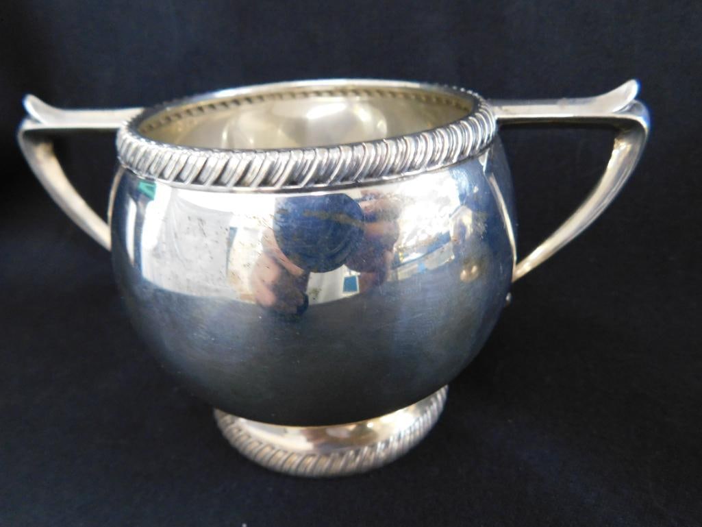 Sterling Silver - Fisher Solid Creamer and Sugar - Monogrammed - 213.1 Grams - 2