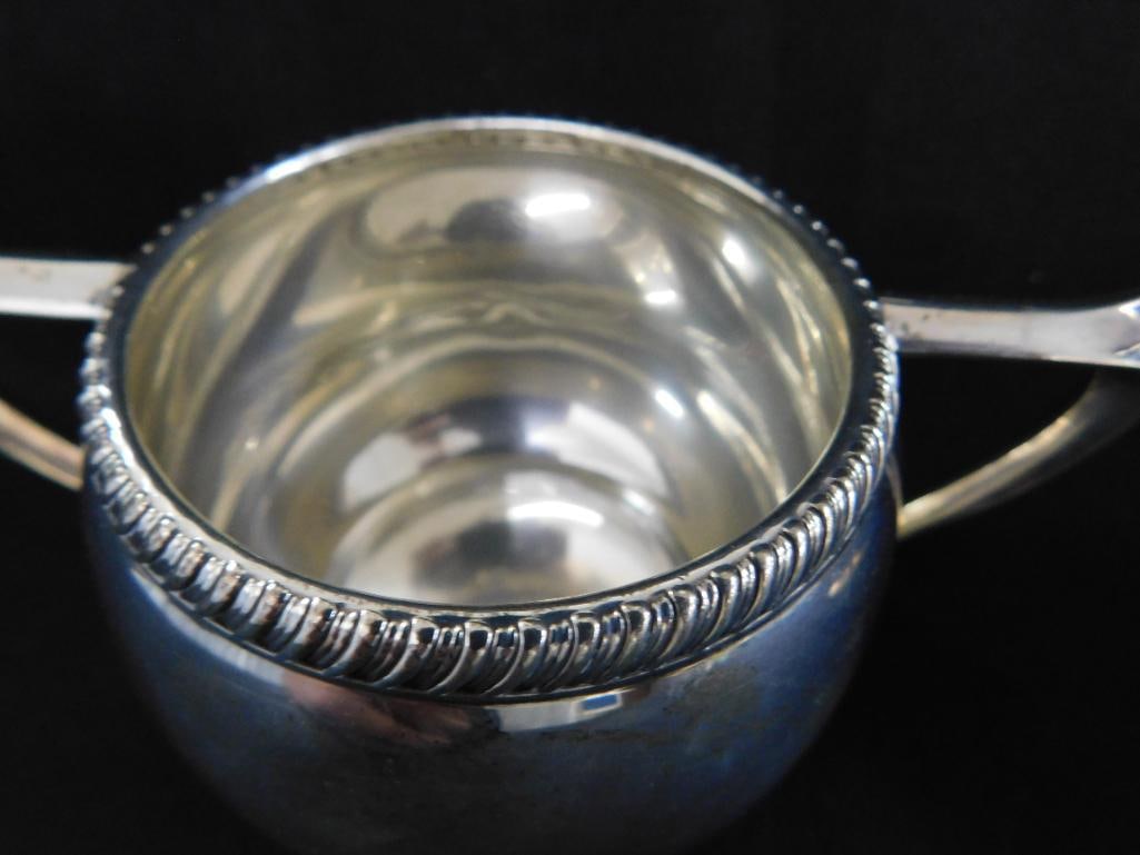 Sterling Silver - Fisher Solid Creamer and Sugar - Monogrammed - 213.1 Grams - 3