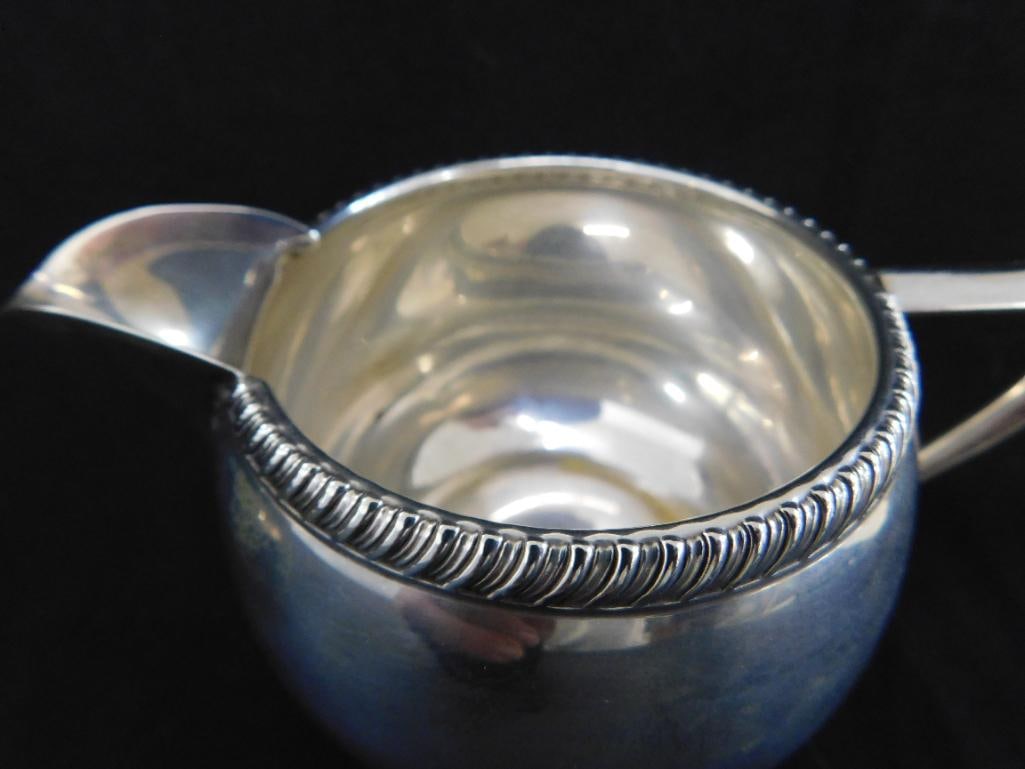 Sterling Silver - Fisher Solid Creamer and Sugar - Monogrammed - 213.1 Grams - 6