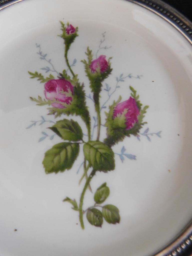 Sterling Silver Rimmed Rosenthal Porcelain Plates - 1-5" and 4-4.25" - 5