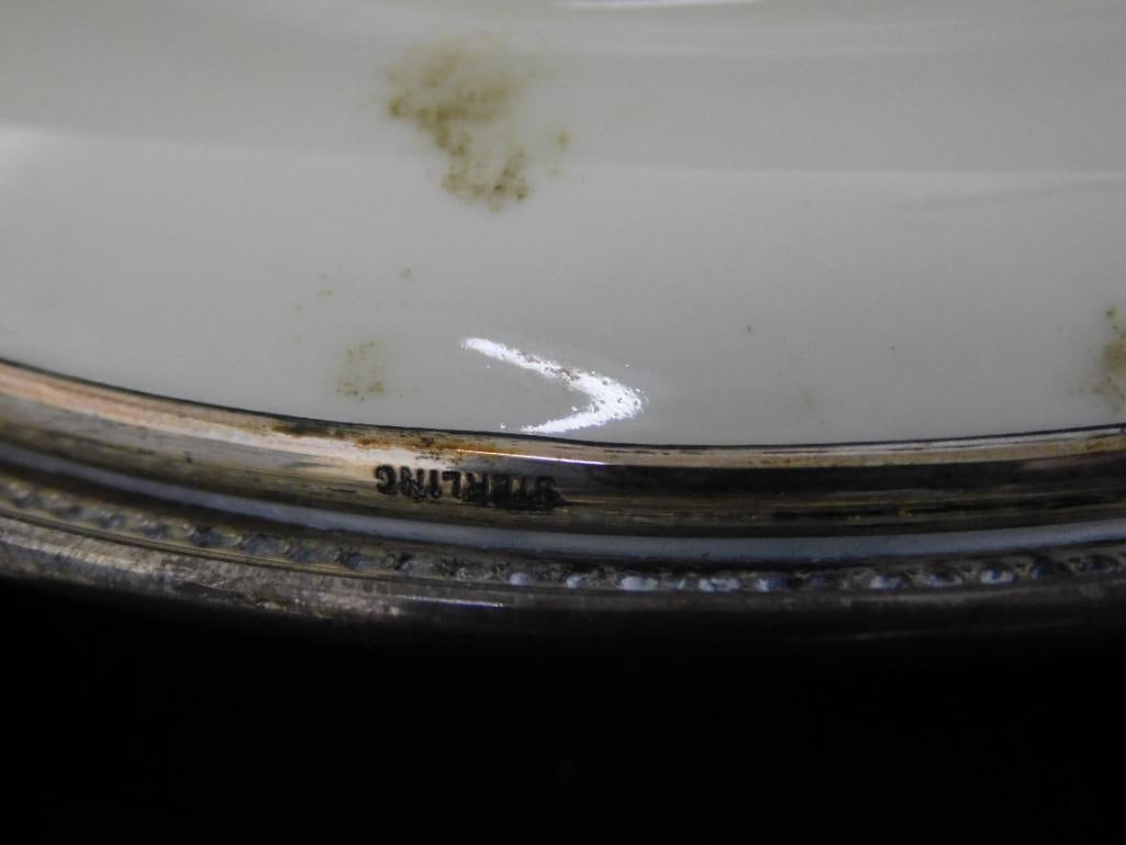 Sterling Silver Rimmed Rosenthal Porcelain Plates - 1-5" and 4-4.25" - 6
