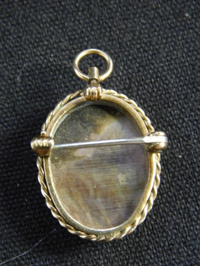 10K Yellow Gold - Cameo Pendant / Pin - 3.37 Grams TW - 4
