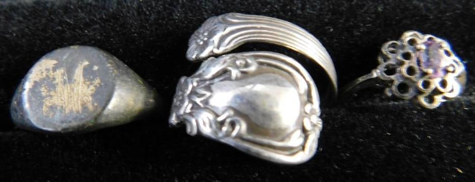 Sterling Silver - 3 Rings - All Size 8 - 10.56 Grams TW (1 of 10)
