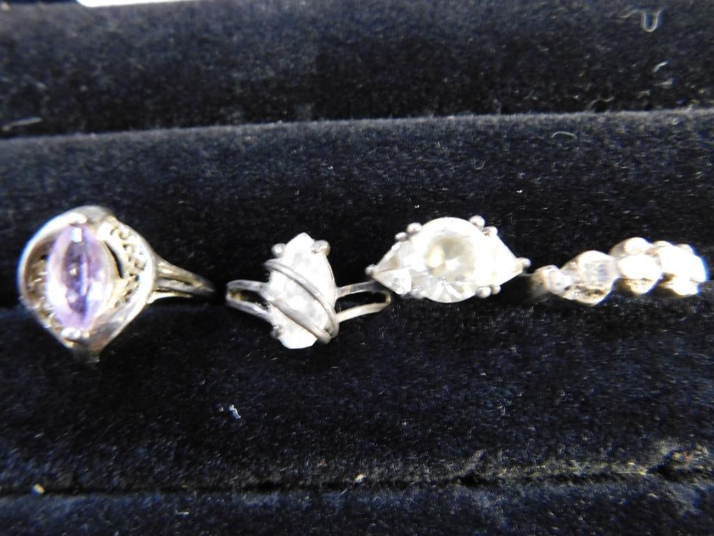 Sterling Silver - 4 Rings - Sizes 2-6 and 2-7 - 12.04 Grams TW - 11