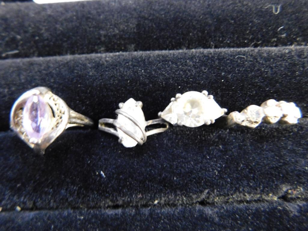 Sterling Silver - 4 Rings - Sizes 2-6 and 2-7 - 12.04 Grams TW - 12