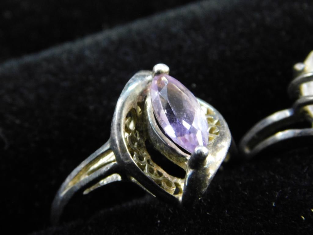 Sterling Silver - 4 Rings - Sizes 2-6 and 2-7 - 12.04 Grams TW - 2