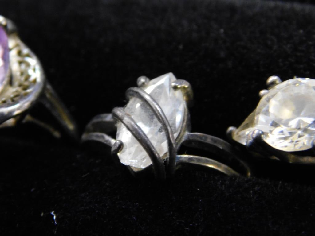 Sterling Silver - 4 Rings - Sizes 2-6 and 2-7 - 12.04 Grams TW - 7