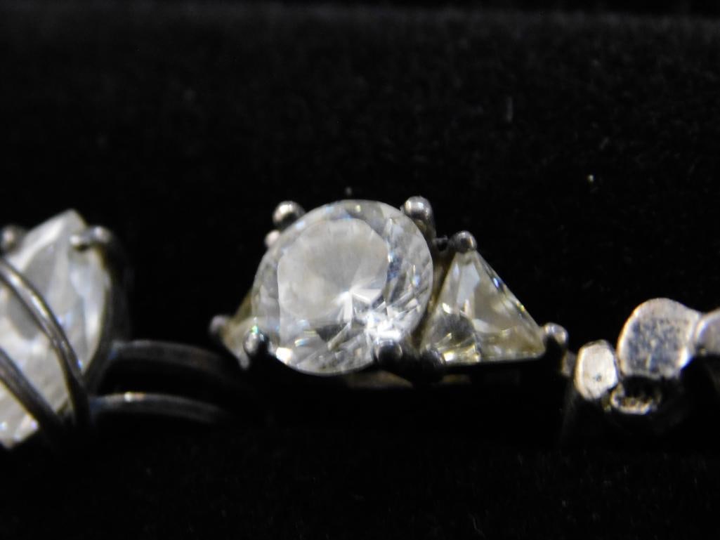 Sterling Silver - 4 Rings - Sizes 2-6 and 2-7 - 12.04 Grams TW - 8