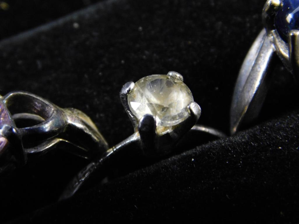 Sterling Silver - 4 Rings - Sizes 1-5.5 - 2-6 - 1-8 - 12.7 Grams TW - 4