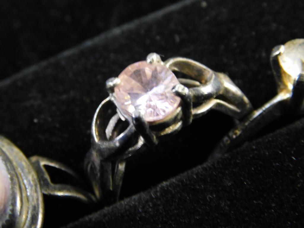 Sterling Silver - 4 Rings - Sizes 1-5.5 - 2-6 - 1-8 - 12.7 Grams TW - 8