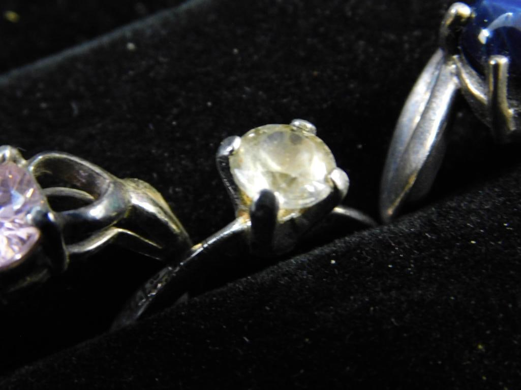 Sterling Silver - 4 Rings - Sizes 1-5.5 - 2-6 - 1-8 - 12.7 Grams TW - 9