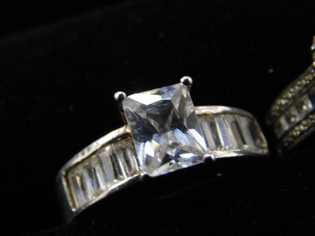 Sterling Silver - 4 Rings - All Size 7 - 14.4 Grams TW - 3