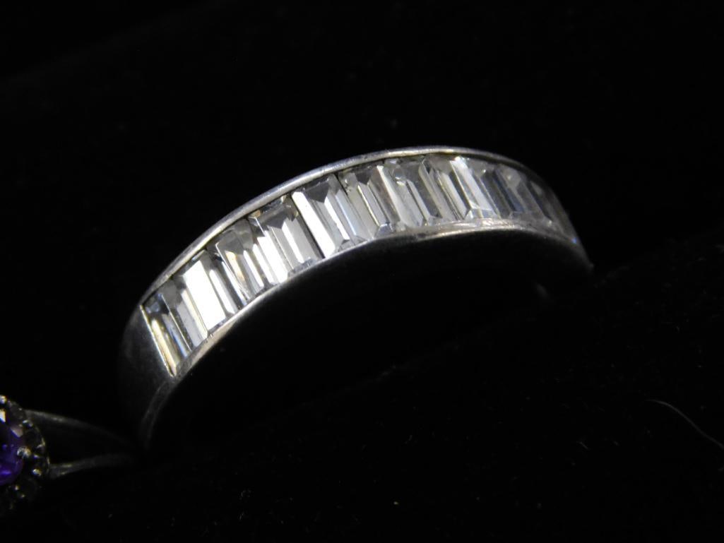 Sterling Silver - 4 Rings - All Size 7 - 14.4 Grams TW - 6