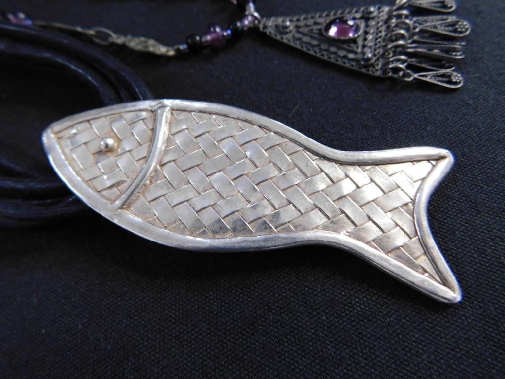 Sterling Silver - 2 Necklaces - 16" and 17" - 61.1 Grams TW - 2