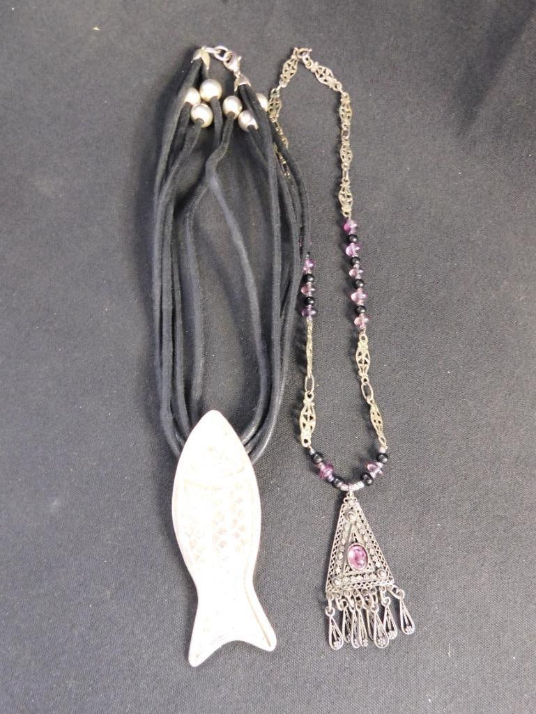 Sterling Silver - 2 Necklaces - 16" and 17" - 61.1 Grams TW - 6