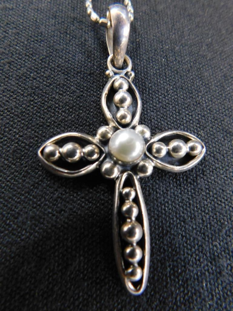 Sterling Silver - 18" Silpada Cross Necklace - 10.8 Grams TW - 2