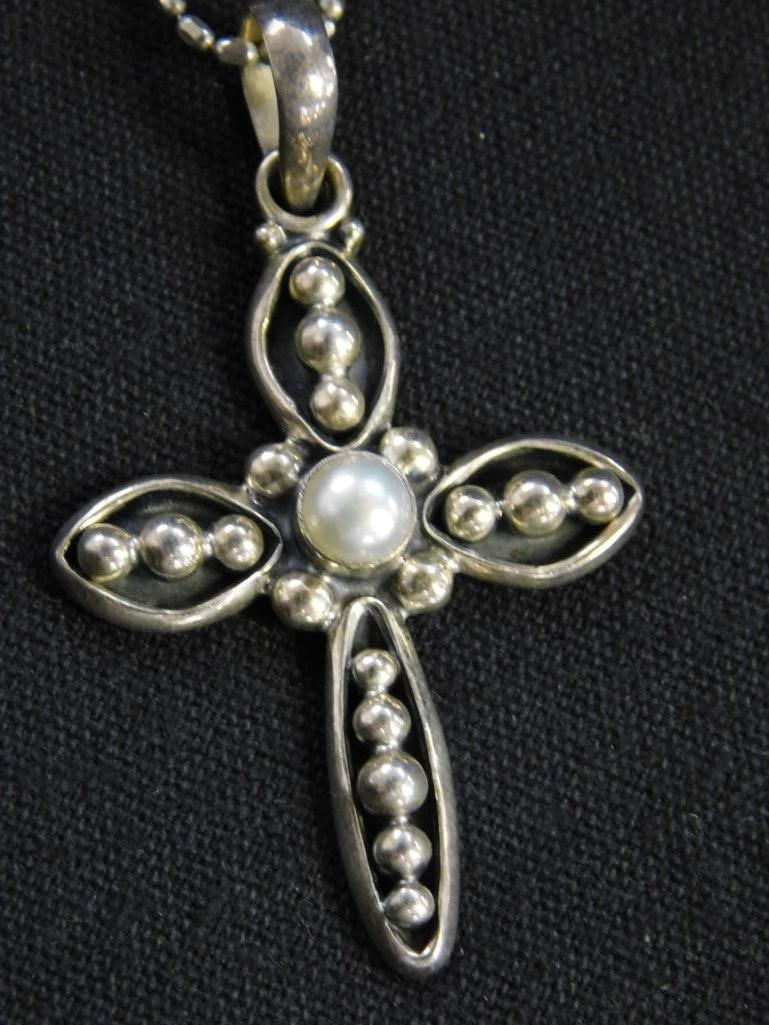 Sterling Silver - 18" Silpada Cross Necklace - 10.8 Grams TW - 5