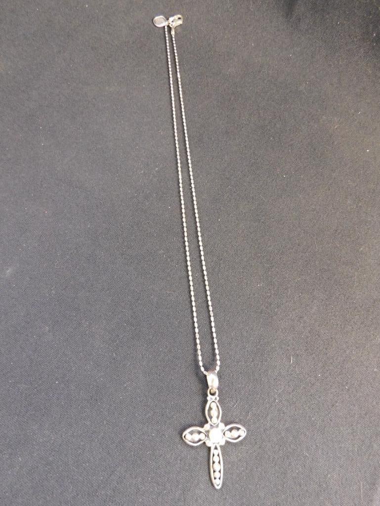 Sterling Silver - 18" Silpada Cross Necklace - 10.8 Grams TW - 7
