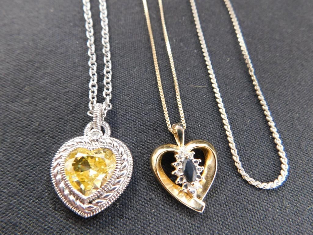 Sterling Silver - 3 Necklaces - 15"-17"- 18" - 19.8 Grams TW - 8