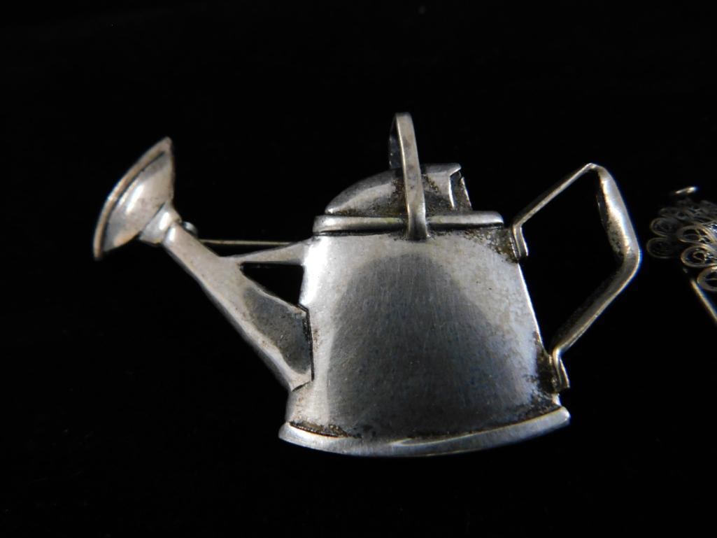 Sterling Silver - 2 Brooches and a Stick Pin - 17.5 Grams - 3