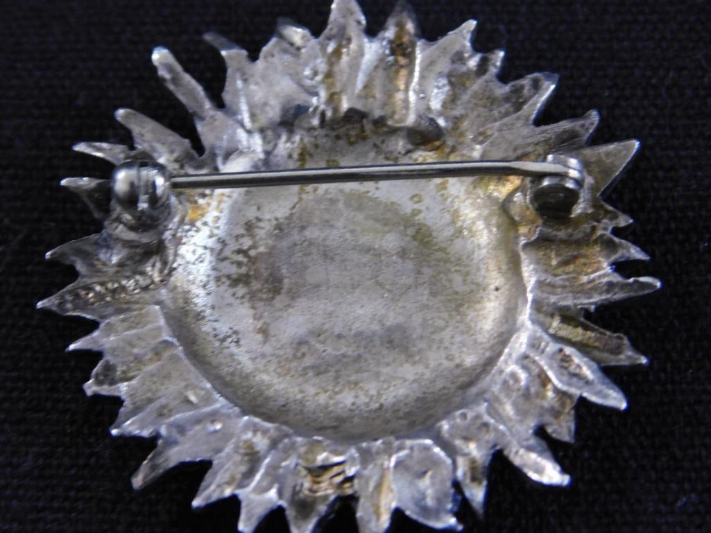 Sterling Silver - Brooch - Sunflower - Signed J.H. Breakell - 12.36 Grams - 2