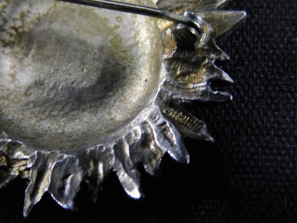 Sterling Silver - Brooch - Sunflower - Signed J.H. Breakell - 12.36 Grams - 3