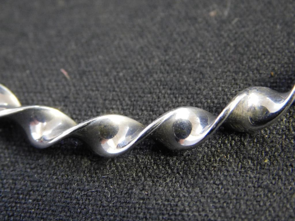 Sterling Silver - Bangle Bracelet - Twisted - 11.99 Grams - 2