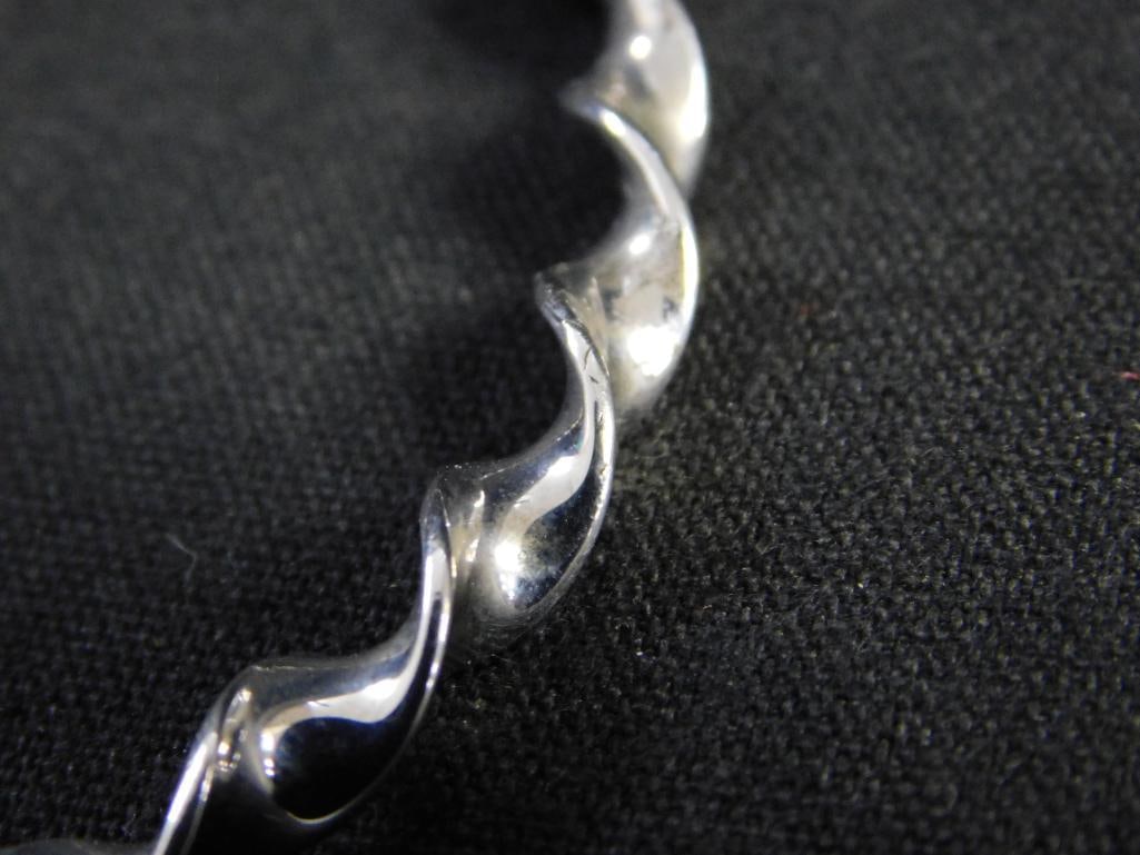 Sterling Silver - Bangle Bracelet - Twisted - 11.99 Grams - 3
