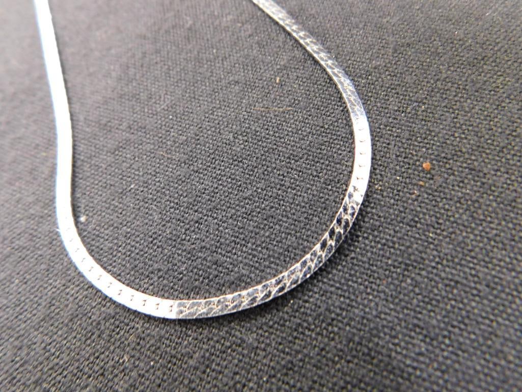 Sterling Silver - 23"mHerringbone Necklace - 6.01 Grams - 2