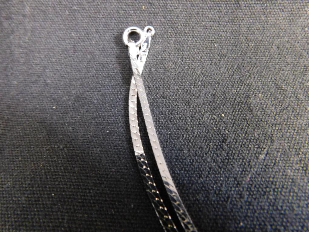 Sterling Silver - 23"mHerringbone Necklace - 6.01 Grams - 3