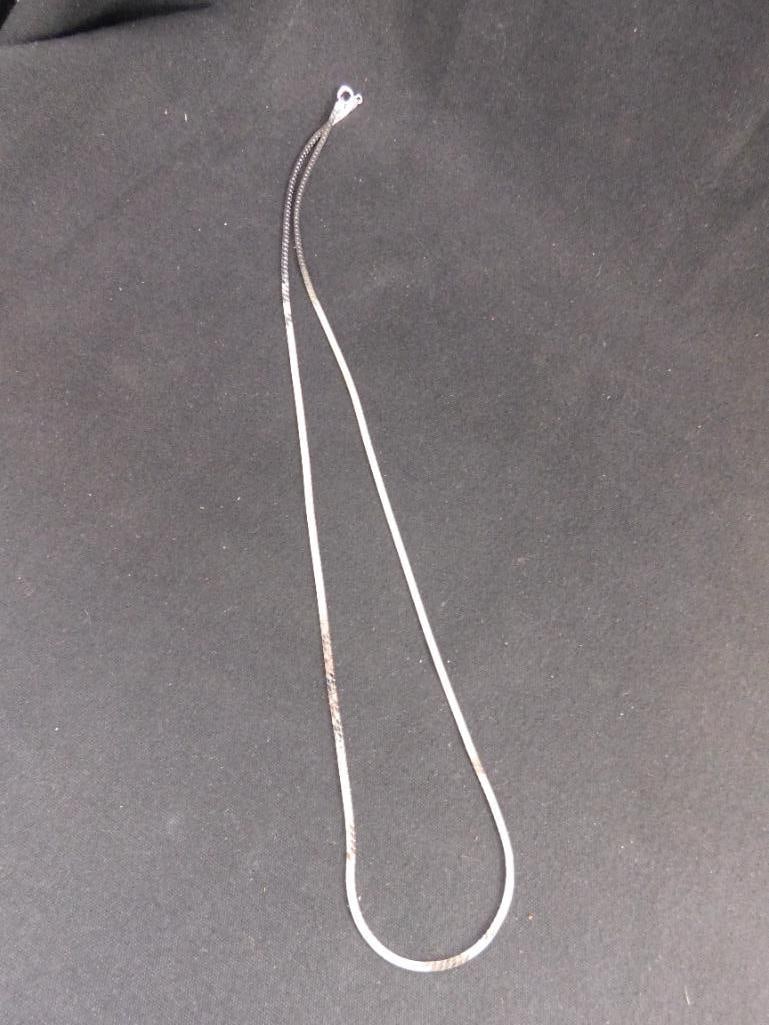 Sterling Silver - 23"mHerringbone Necklace - 6.01 Grams - 4