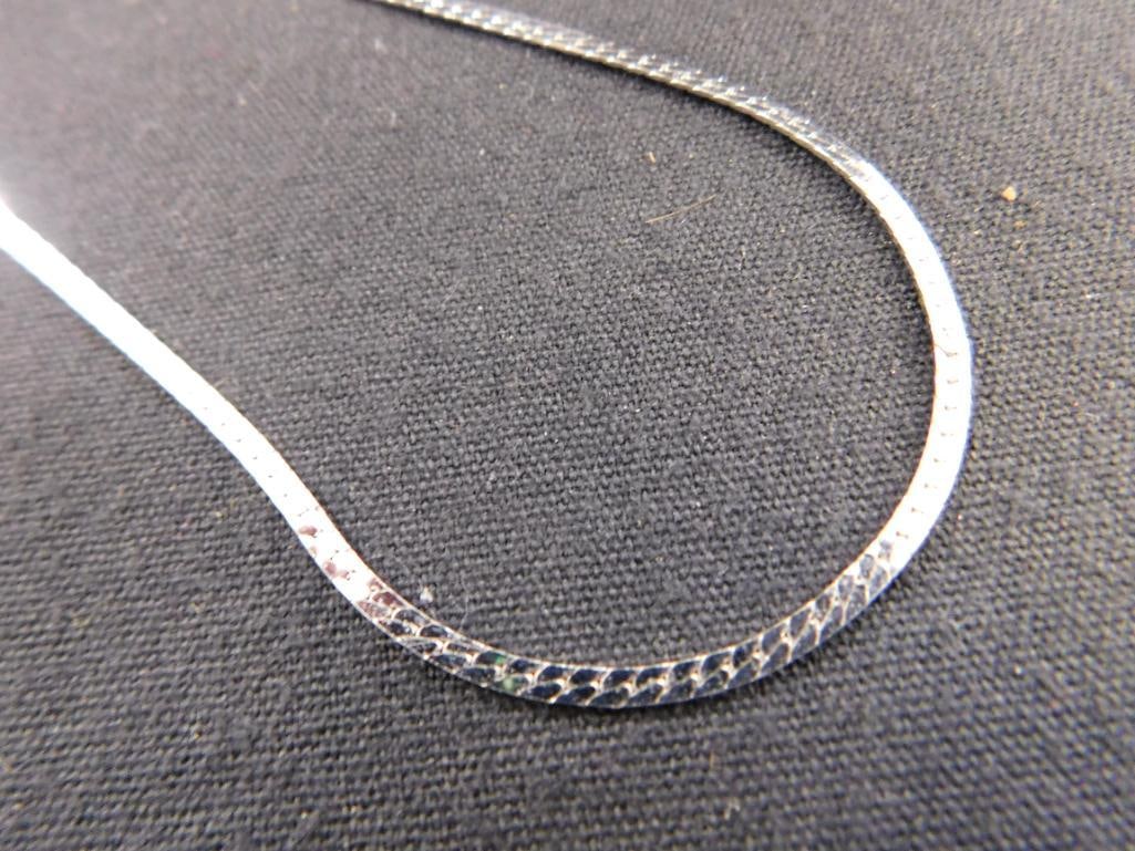 Sterling Silver - 23"mHerringbone Necklace - 6.01 Grams - 5