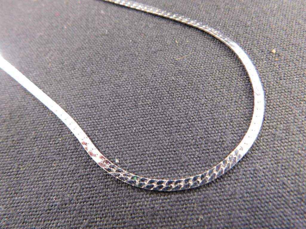 Sterling Silver - 23"mHerringbone Necklace - 6.01 Grams - 6