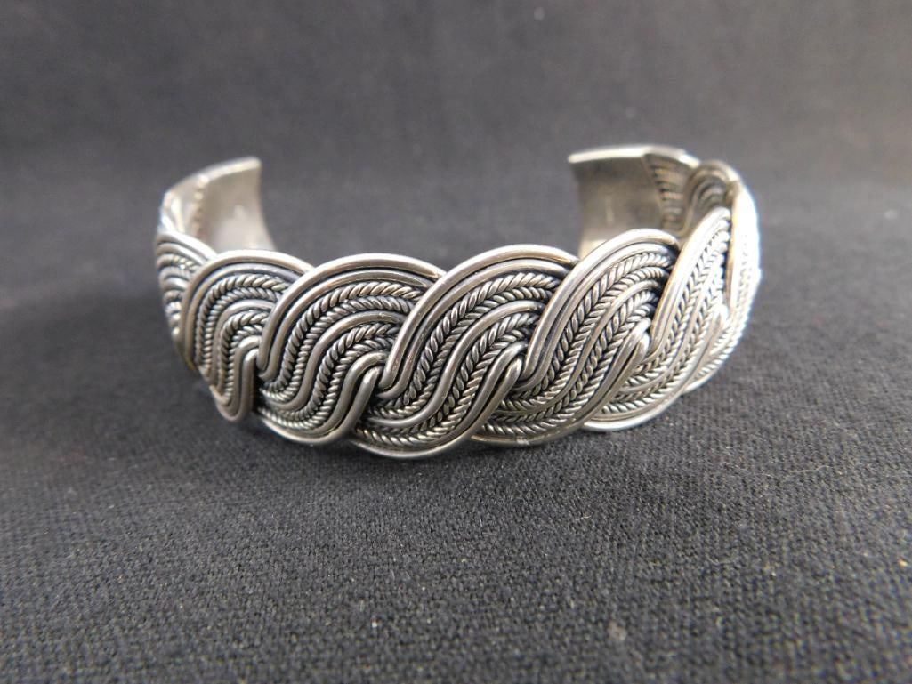 Sterling Silver - Cuff Bracelet - 52.1 Grams - 2
