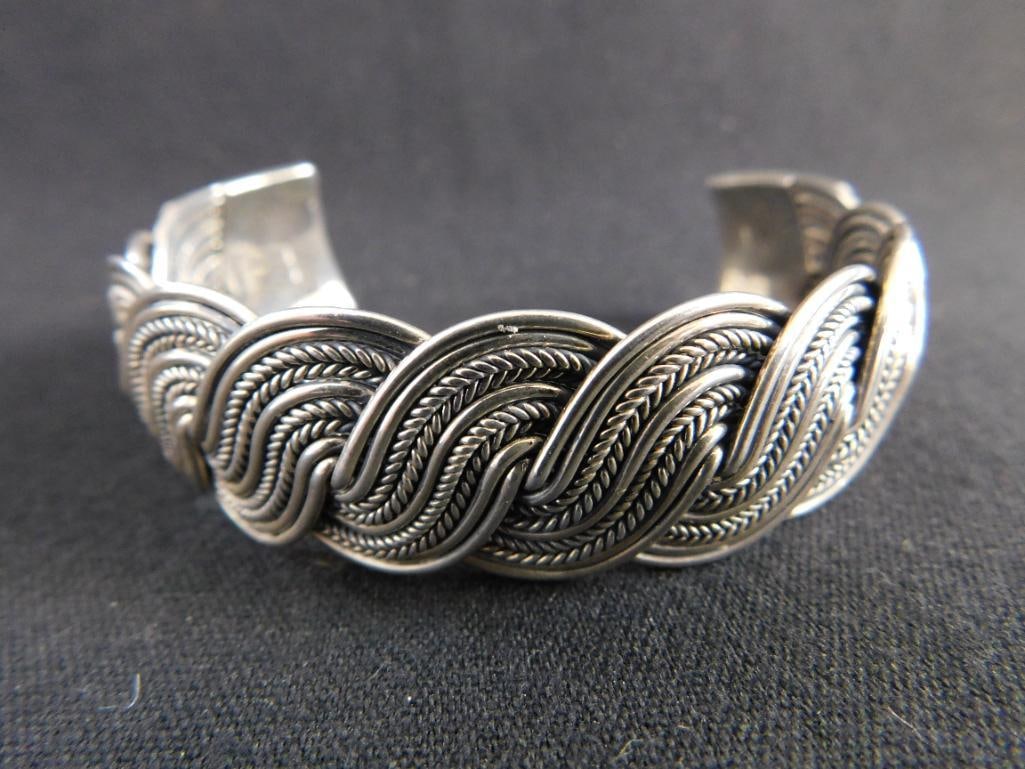 Sterling Silver - Cuff Bracelet - 52.1 Grams - 7