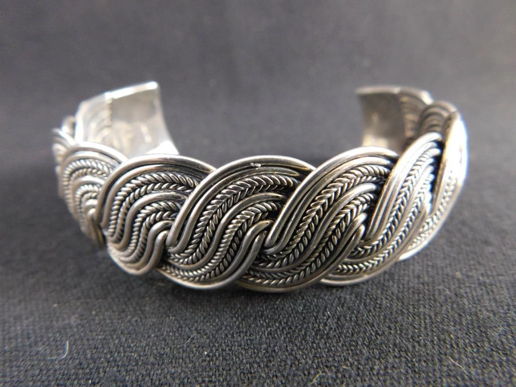 Sterling Silver - Cuff Bracelet - 52.1 Grams - 8