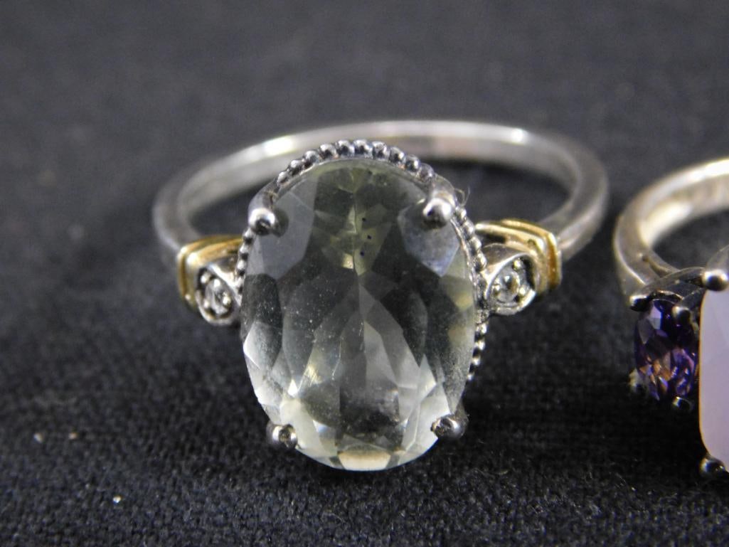 Sterling Silver - 3 Rings - Sizes 7-7-9 - 10.3 Grams TW - 2
